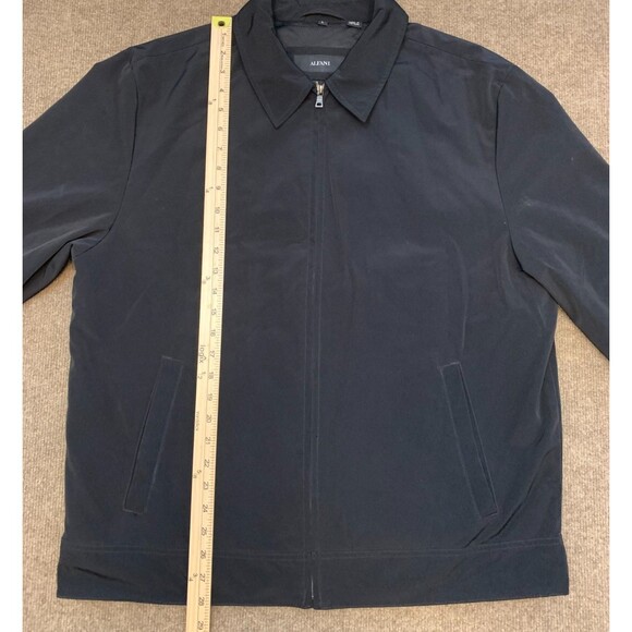 Alfani Jacket Mens L Harrington Rain Lined Black Zip Preppy Bomber Pockets - Picture 4 of 11
